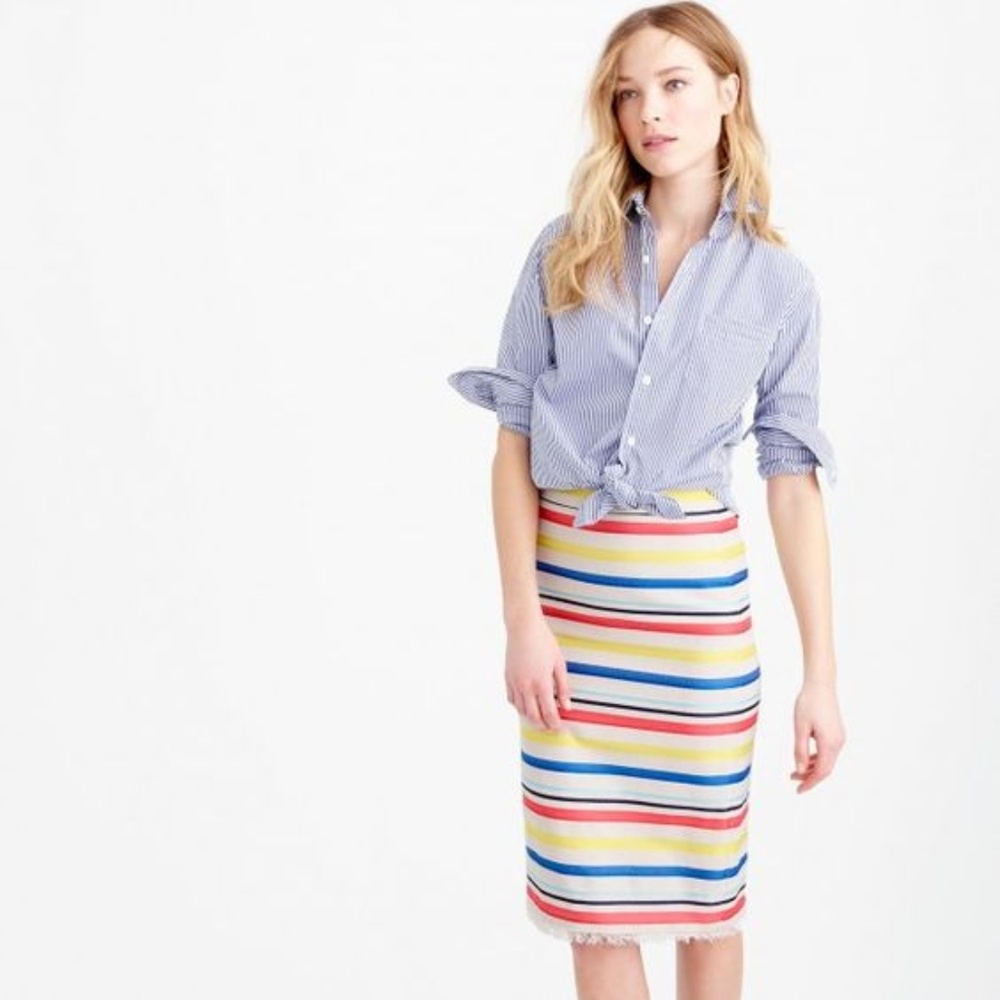 J. CREW NWT Multi-color Jacquard Pencil skirt 14